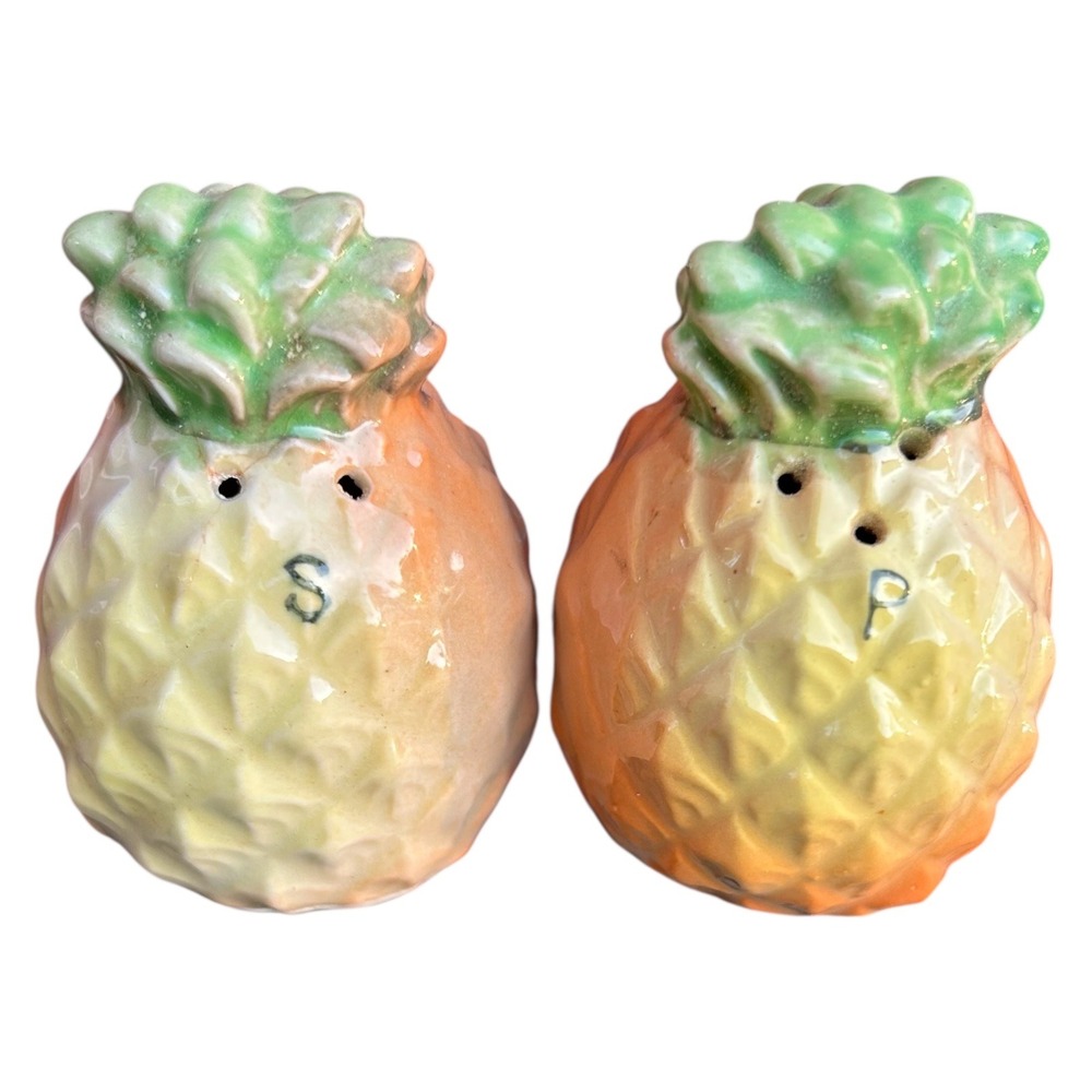 Pineapple‎ Salt and Pepper Shakers Kitchen Decor Yellow Orange Green OS